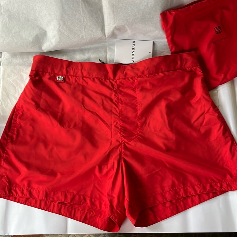 Givenchy Soild Swim Shorts color Red Size large brand new